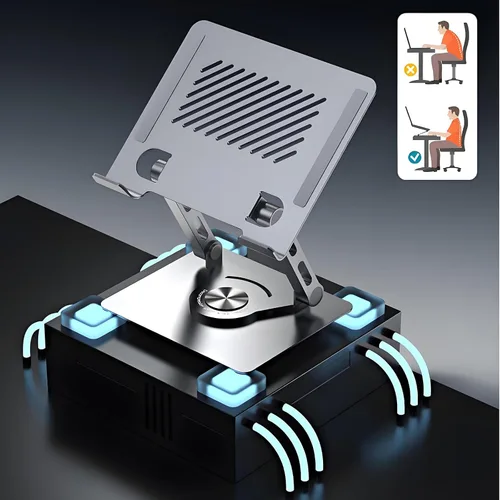 Miniatura 4 de GuaziV Soporte giratorio de 360° para tableta, soporte ajustable para tablet iPad para escritorio, soporte giratorio plegable para iPad