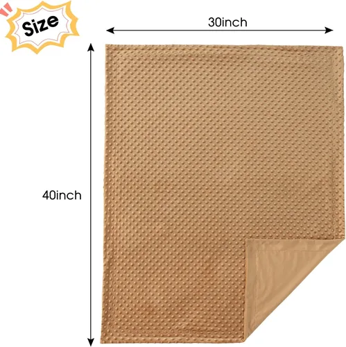 Miniatura 7 de david's kids - Manta de microforro polar minky para niños y niñas, neutra con doble capa y puntos en relieve relajantes, manta ligera y suave
