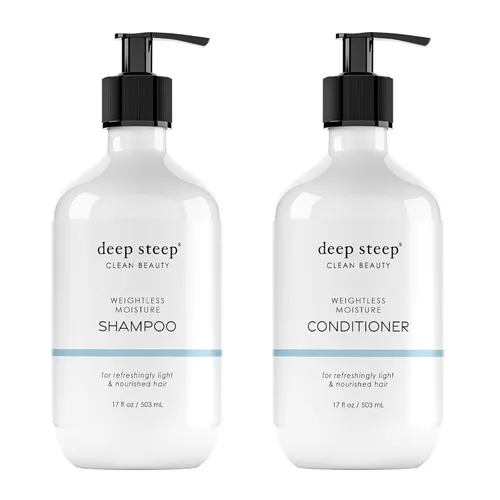 Miniatura 10 de Deep Steep Curl Defining Shampoo & Conditioner, 17 oz – Champú hidratante con manteca de karité, aloe vera, proteína de arroz, aceite de menta – Sin