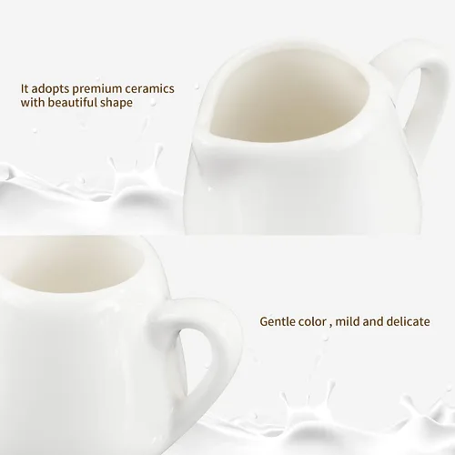 Miniatura 3 de 12 mini crema de cerámica, jarra pequeña de crema de porcelana de 3 onzas, jarra pequeña de jarabe, jarra de crema de café, dispensador de crema