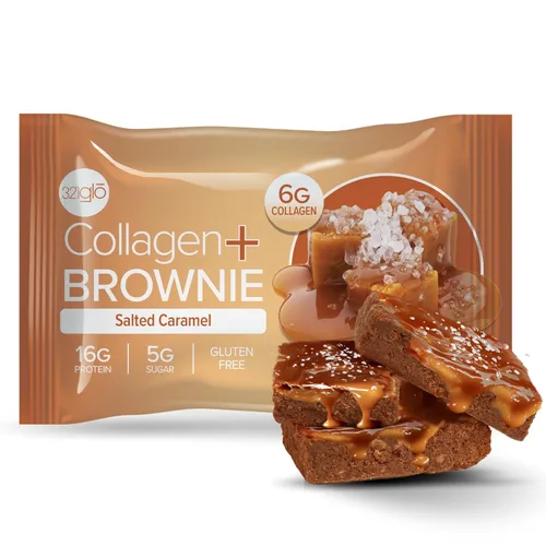 Miniatura 11 de 321glo Brownie de proteína de colágeno, sin gluten, bajo en azúcar, snack keto para mujeres, hombres y niños, 0.64 onzas de proteína, 0.26 onzas