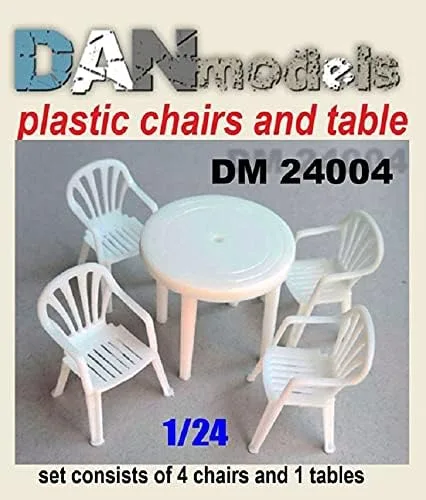 Miniatura 2 de DAN MODELS Dan Models 24004-1/24 Mesa, sillas. Juego de 4 sillas, 1 mesa de resina. Impresión 3D