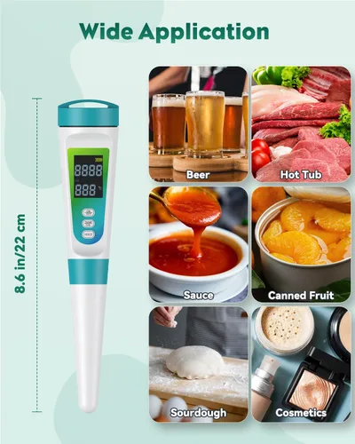 Miniatura 4 de Pawfly Medidor de pH digital para alimentos Probador de pH de alta precisión para masa madre y pan, medidor de pH de alimentos para fermentación