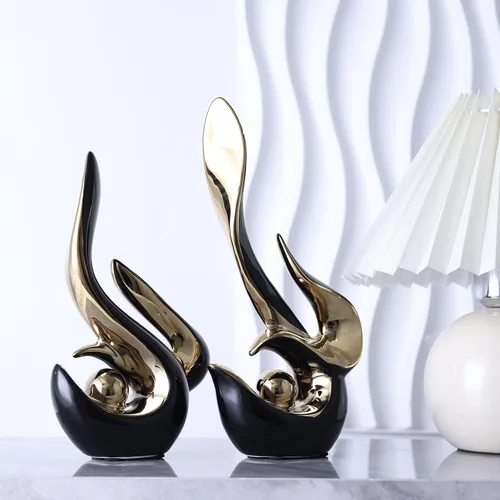 Miniatura 5 de XMGZQ Arte Abstracto Moderno de Mediados de Siglo Decoración del Hogar Decorativo, Estatuas de Porcelana para Sala de Estar Centros de Mesa de Mesa