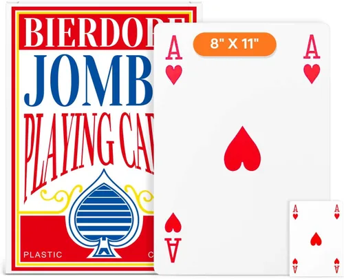 Miniatura 8 de BIERDORF Cartas de Juego Jumbo de 5 x 7 Pulgadas Baraja de Cartas Juegos de Cartas Grandes para Familias Decoraciones de Fiesta Temática de Casino