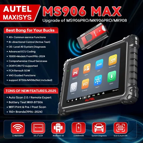 Miniatura 2 de Autel MaxiSys MS906MAX 2026 mucho mejor que MS906 Pro, Autel Scanner, herramienta de escaneo superior DoIP CANFD herramienta de diagnóstico
