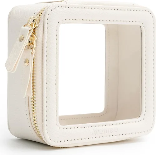Miniatura 41 de Aveniee Organizador de bolsa de maquillaje transparente, bolsa de aseo de viaje para mujer, bolsa de cosméticos impermeable con cremalleras, Rosa