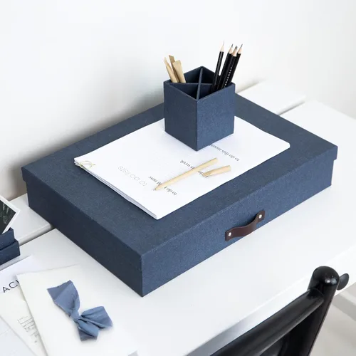Miniatura 5 de Bigso Sverker Caja de almacenamiento de fibra de lona legal y artística Caja de almacenamiento para álbumes de recortes para papeles sueltos y más