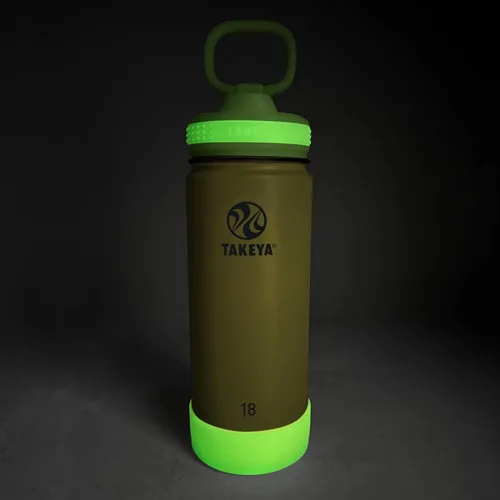 Miniatura 2 de Takeya Actives Kids - Botella de agua que brilla en la oscuridad con tapa con popote, botella de acero inoxidable con tapa sin BPA, reutilizable