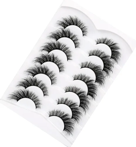 Miniatura 315 de Pooplunch - Pestañas postizas finas de visón sintético, estilo ojo de gato, naturales, cruzadas, tipo racimo, efecto 8D de volumen, tiras