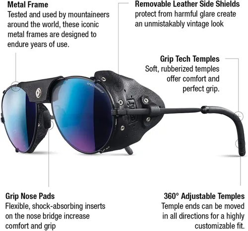 Miniatura 2 de Julbo Cham Glacier - Gafas de sol para hombre y mujer, lentes fotocromáticas para montañistas, senderismo, esquí y viajes en la nieve, 100% UV