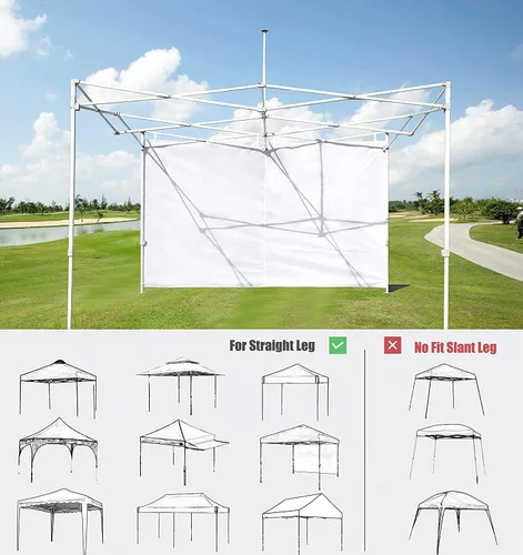 Miniatura 6 de Scocanopy Pared lateral con ventana para estructura de toldo de 10 x 10 pies, 2 paquetes solo de pared solar, beige Turquesa