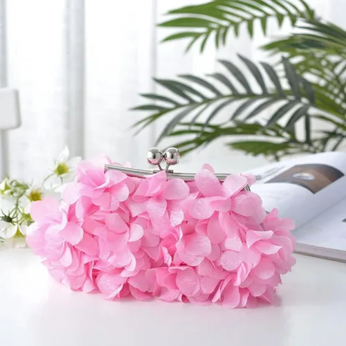 Miniatura 2 de Buddy - Bolso de mano de satén suave para mujer, con forma de rosa, para boda, fiesta