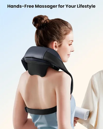Miniatura 7 de COMFIER Masajeador de cuello inalámbrico con calor FSA, 4D Shiatsu profundo amasamiento para cuello y hombros, almohada de masaje de calefacción