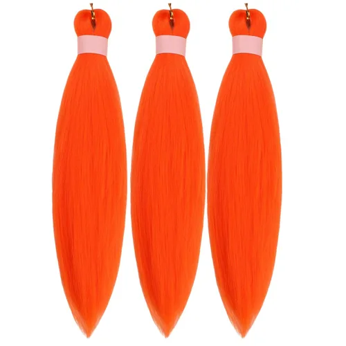 Miniatura 30 de Cabello estirado de fibra Kanekalon para trenzar con cabello humano, color oro rosado, 30 pulgadas