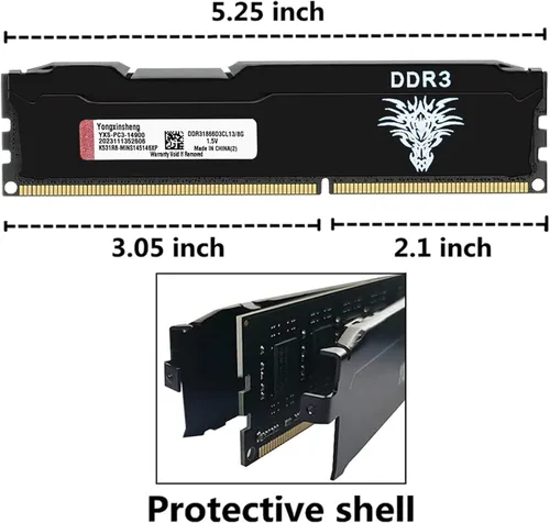 Miniatura 6 de Yongxinsheng DDR3 8GB RAM de escritorio 1866MHz PC3-14900 UDIMM no ECC sin búfer 1.5V 2Rx8 Dual Rank 240 Pin CL13 Módulo de actualización de memoria