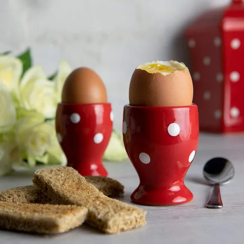 Miniatura 11 de City to Cottage Juego de 2 portavasos de cerámica para huevos, tazas suaves para huevos hervidos, soportes para huevos duros, taza para servir