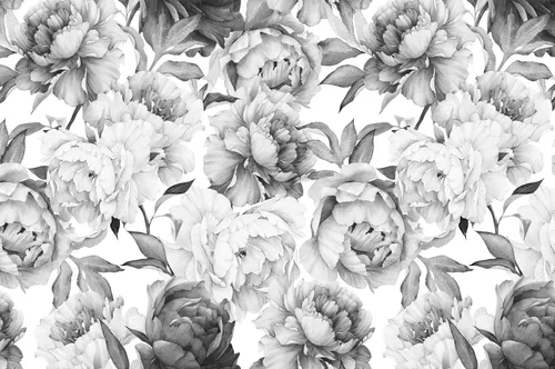 Miniatura 2 de MFWFM - Papel tapiz de peonías grises con diseño floral de acuarela para guardería (no se despega y pega)
