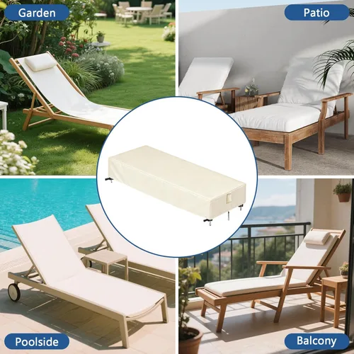 Miniatura 7 de Fundas para tumbona, paquete de 2 fundas impermeables para sillas de salón al aire libre para muebles de patio, silla de piscina para muebles