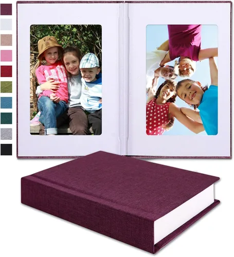 Miniatura 7 de Pssoss Álbum de fotos pequeño de 4 x 6 pulgadas con espacio de escritura con capacidad para 20 fotos, ideal para álbum temático de boda y álbum