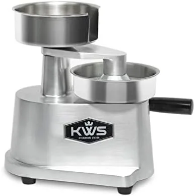 KWS HP-130 - Moldeadora de prensa de hamburguesa de 5.0 in, 2.6 lbs, prensa para hamburguesas, cuenco de acero inoxidable 304