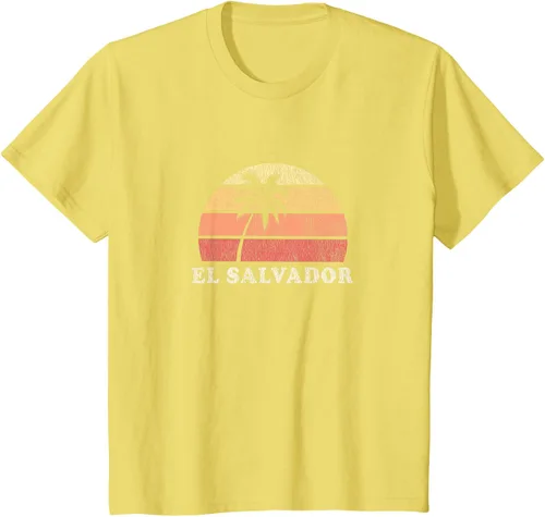 Miniatura 47 de El Salvador Vintage 70s Retro Throwback Design Camiseta, Azul