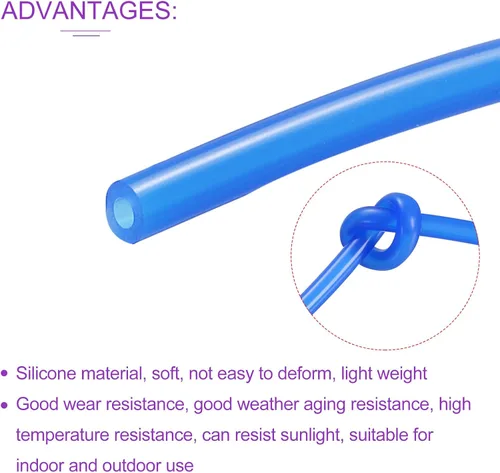 Miniatura 5 de DMiotech 3/8 "(9mm) ID 1/2 "(12mm) OD 3.3 pies tubo de silicona azul industrial tubo de silicona para bomba de aire de agua