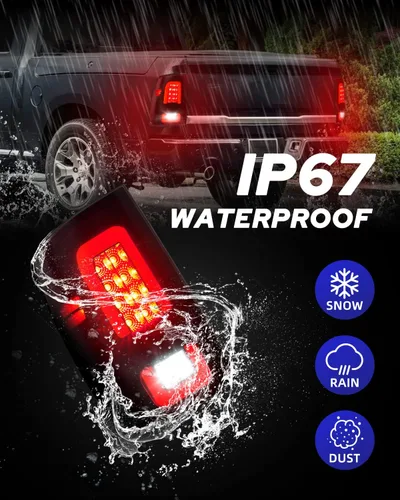 Miniatura 7 de AUTOONE Conjunto de Luz Trasera LED Completa Ram para Dodge Ram 1500 2009, Ram 1500 2500 3500 2010-2018, Lado del Conductor y Pasajero con Lente