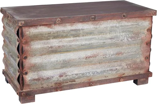 Miniatura 11 de Household Essentials 2 piezas de baúles decorativos, set victoriano, pequeño y grande, madera de abeto chino, acabado de madera envejecida