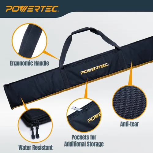 Miniatura 2 de Bolsa de riel guía de sierra de pista de 59" POWERTEC 71411 para Makita y DEWALT, con acolchado de doble cara para colocación segura del riel