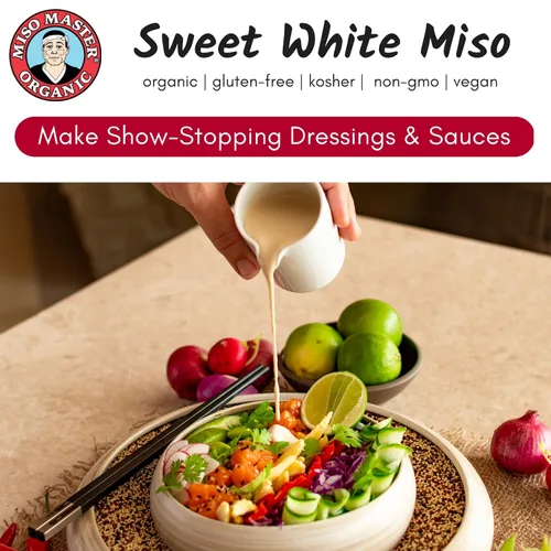 Miniatura 5 de Miso Master Organic Sweet White Miso Orgánico, Kosher, sin gluten, sin OMG Hecho a mano y fermentado naturalmente Tubo de 16 onzas