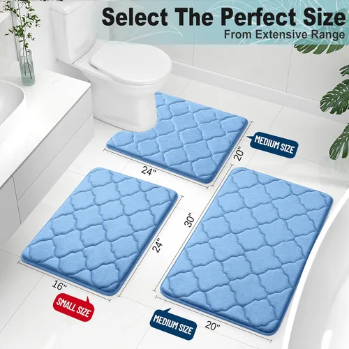 Miniatura 2 de OLANLY Alfombra de baño de espuma viscoelástica de 24 x 16 pulgadas, ultra suave y absorbente, antideslizante, cómoda, lavable a máquina, para suelo
