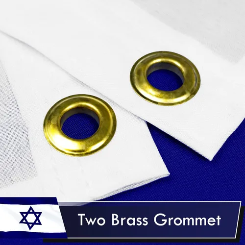 Miniatura 2 de G128 Bandera de Israel, 3 x 5 pies, serie LiteWeave, impresa en poliéster 100D, bandera de país, colores vibrantes, ojales de latón