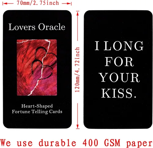Miniatura 6 de Han Yu Bowen Love Oracle & Tarot Cards - Baraja de 80 cartas de llama gemela con mensajes Negro