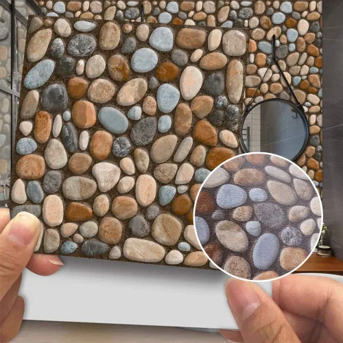 AILEGOU Juego de 20 calcomanías para azulejos de despegar y pegar, vinilo impermeable, autoadhesivo, removible, para baño y cocina, 6 x 6 pulgadas