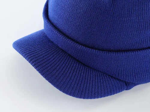 Miniatura 54 de Home Prefer - Gorro de invierno para hombre con visera, cálida y doble punto.