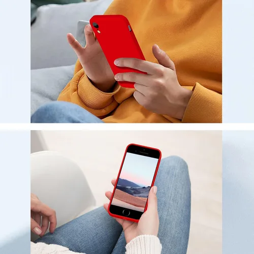 Miniatura 8 de Funda para iPhone XR de silicona líquida, protección de cuerpo completo, suave antiarañazos para iPhone XR, ajuste delgado, duradero, 6.1 pulgadas