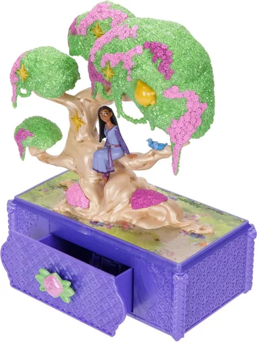 Miniatura 9 de Disney's Wish - Joyero con diseño de árbol de los deseos de Asha, caja musical con anillo de juguete de estrella