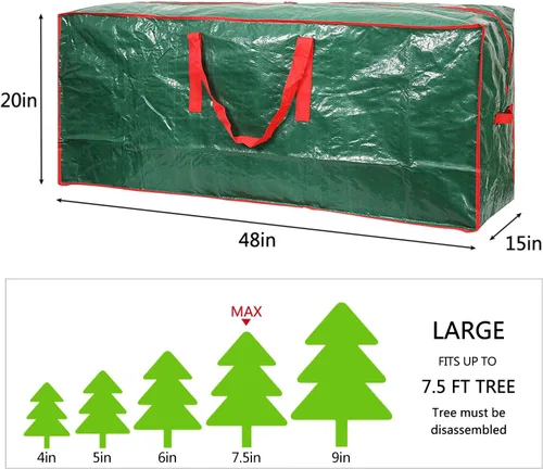 Miniatura 4 de Bolsa de almacenamiento para árbol de Navidad de Sattiyrch, se adapta a árboles desmontados de hasta 7.5 pies, con asas reforzadas duraderas y doble