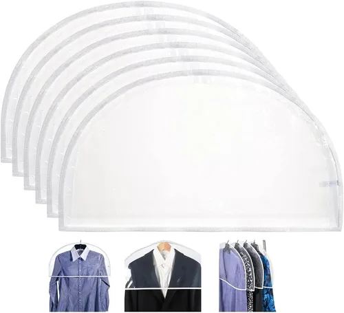 Cabilock Juego de 18 piezas de ropa transparente para colgar el hombro, para ropa, bolso de mano, fundas de traje transparentes, bolsa de ropa