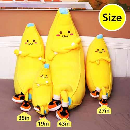Miniatura 6 de Almohada de animal de peluche de plátano linda fruta de felpa para abrazar, juguetes de felpa larga, muñeca para dormir, regalo para cumpleaños, San