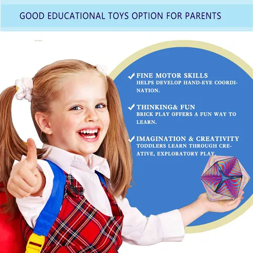 Miniatura 3 de Kaleidocycle - Cubo para la ansiedad para niños, cubo mágico infinito para adultos para mantener la calma y la ansiedad, antidepresión, juguetes