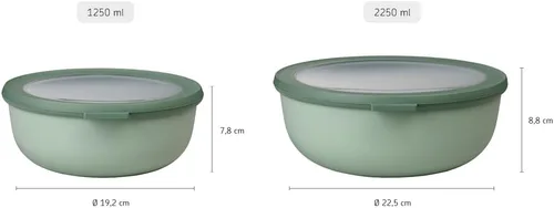Miniatura 3 de Mepal Cirqula - Tazones poco profundos para almacenamiento y servir, 42 onzas, con tapas transparentes, perfectos para preparación de alimentos