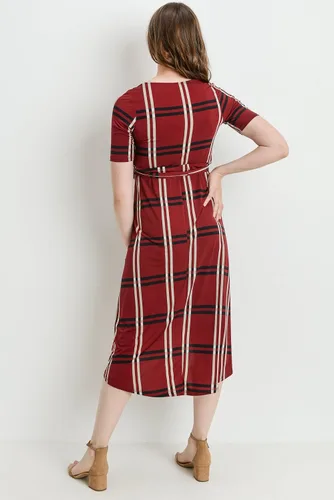 Miniatura 4 de Vestido cruzado de maternidad para mujer, longitud media con cinturón