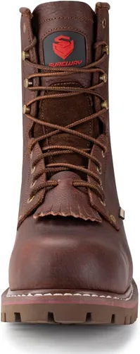Miniatura 7 de SUREWAY Men's 8" Waterproof Steel-Toe Logger Work Boot,Superior Oil/Slip Resistant,Thicker Full Grain Leather,Wedge Rubber Sole,EH Rated