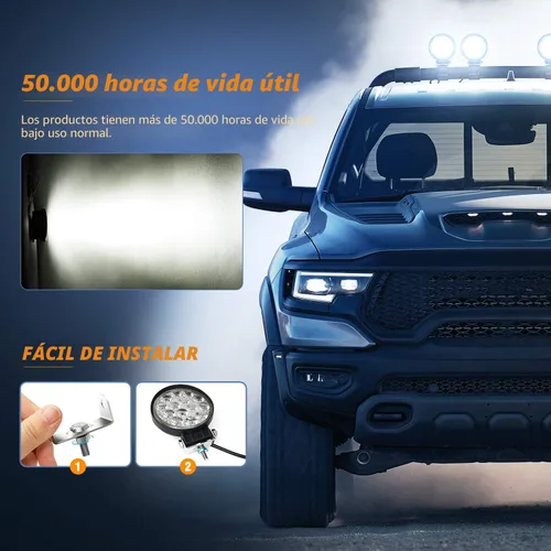 Miniatura 7 de Nilight Cápsulas LED de 4.5 pulgadas, 42 W, 4200 LM, luz de inundación redonda, luces todoterreno, luces antiniebla, techo de conducción, luz de LED