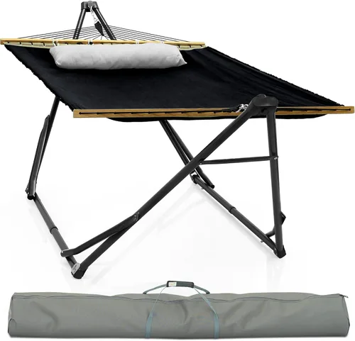 Miniatura 18 de Soporte de hamaca Tranquillo Uniki con garantía de 3 años, hamaca plegable instantánea de 30s con soporte, hamaca de camping con capacidad de 550 1.
