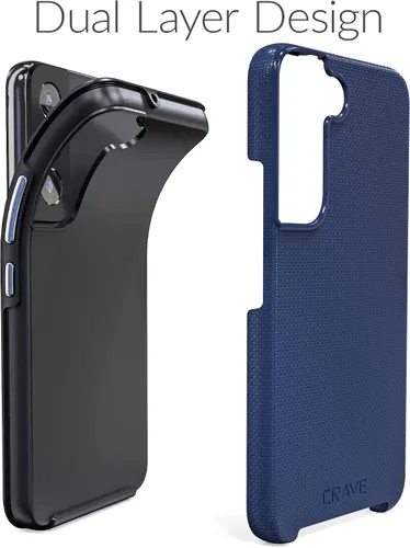 Miniatura 4 de Crave para Funda Samsung Galaxy S22, Funda de Protección Antichoque de Doble Capa para Samsung Galaxy S22 5G (15.49 cm) - Azul Marino