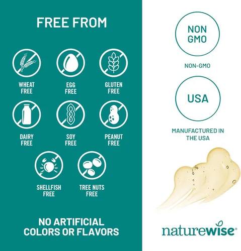 Miniatura 8 de NatureWise Aceite de pescado Omega 3, 500 mg de Omega 3 por porción, 300 mg de EPA y 200 mg de DHA, de origen sostenible para pureza, sabor a limón