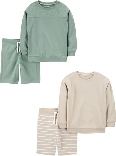 Simple Joys by Carter's baby-boys 4-piece French Terry Long-sleeve Shirts and Shorts Playwear SetPlaywear sets